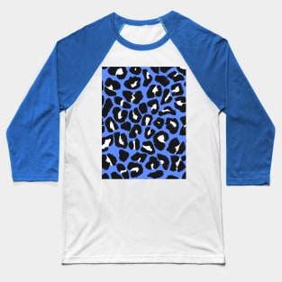 Blue Leopard Spots Baseball T-Shirt